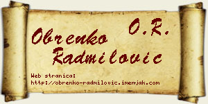 Obrenko Radmilović vizit kartica